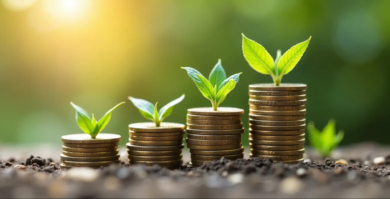 Diagrama visual de la fórmula de punto de equilibrio con componentes de gastos fijos, variables y precio de venta en contexto agrícola español.