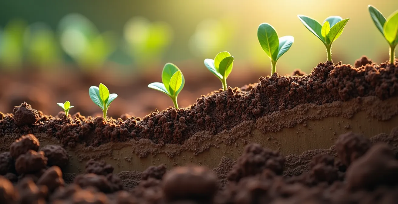 Gráfico de flujo de caja proyectado mostrando el Valle de la Muerte (años improductivos) en cultivos leñosos, con línea que cruza punto de equilibrio.