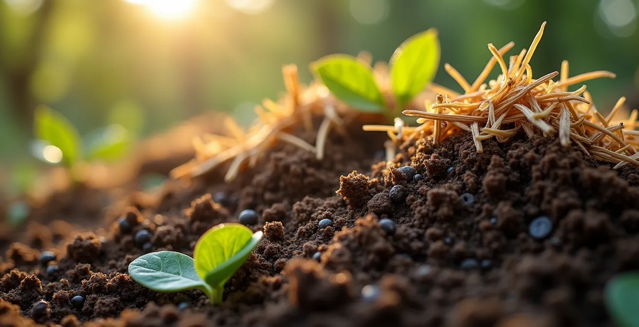 Sistema de compostaje en capas con materiales locales españoles